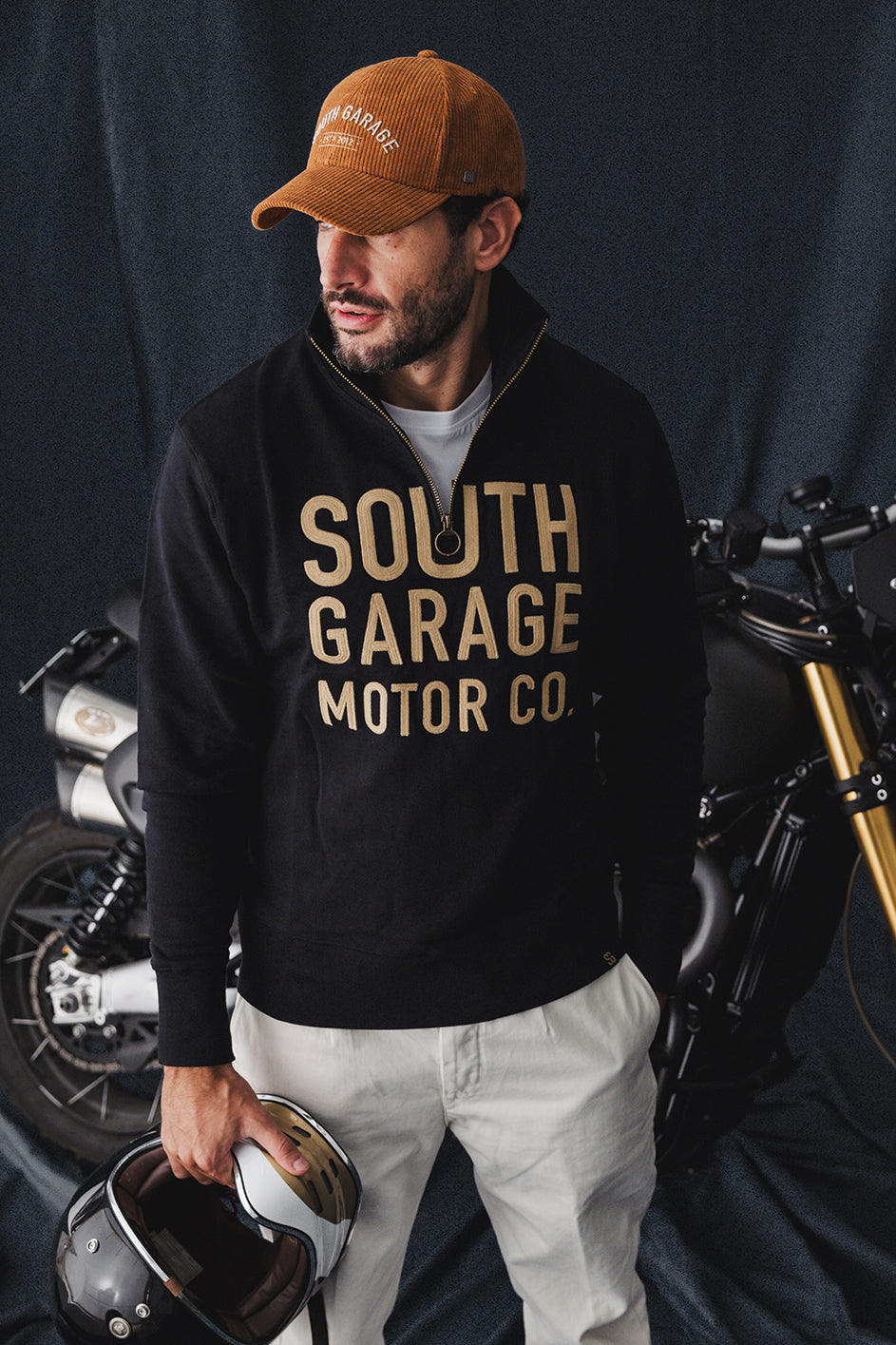 MOTOR CO 03 ZIP-UP SWEATSHIRT - BLACK